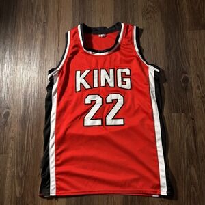 King 22 Basketball Jersey Red Black White Youth Size S